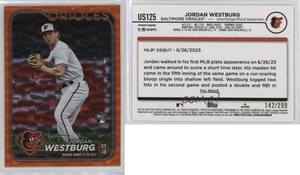 2024 Topps Update Debut Orange Crackle Foilboard /299 Jordan Westburg Rookie RC