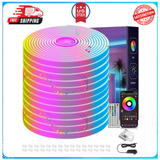 50FT RGB Neon Rope Lights, Outdoor Led Strip Lights Waterproof IP67 with Remote