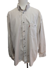 CHEMISE LEVI'S Jean Lourd Blanc Cassé XXL Homme Vintage Bouton Métal