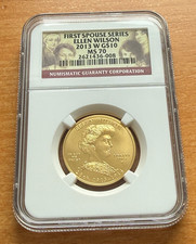 US 2013 W Gold 1/2 oz $10 NGC MS70 First Spouse Series - Ellen Wilson
