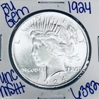 1924 BU UNCIRCULATED SILVER PEACE DOLLAR AUTHENTIC U.S. MINT FREE SHIPPING 6382