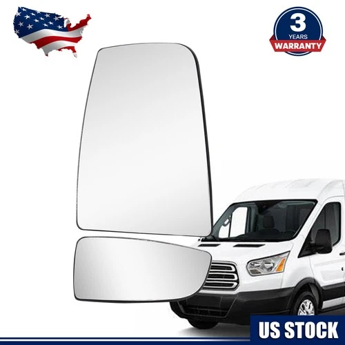 Mirror Glass Upper&Lower Passenger Side Heated for Ford Transit Van 150 350 HD