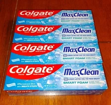 4x Colgate MaxClean Smart Foam Anticavity Fluoride Toothpaste Mint Whitening 6oz