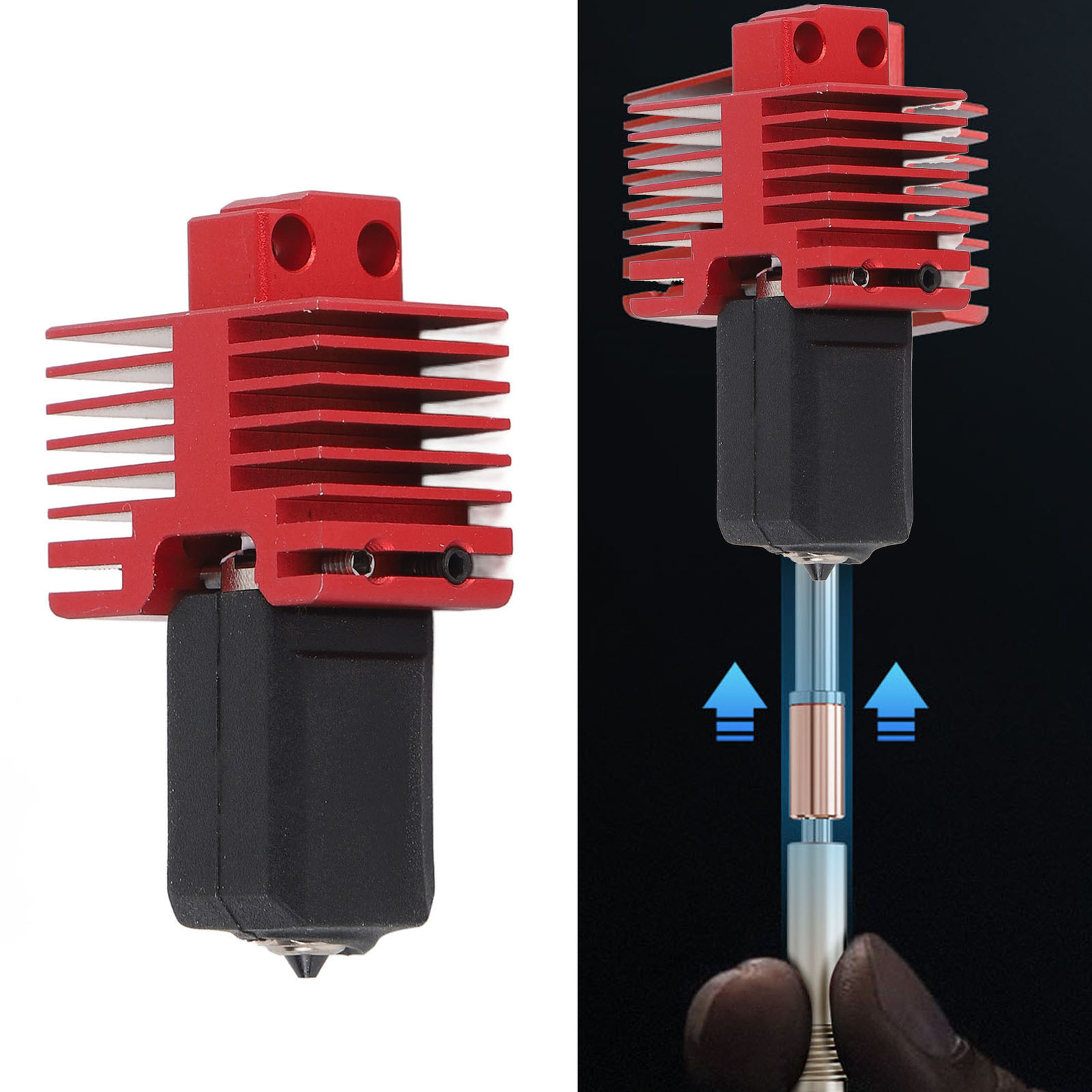 Hotend Kit 0.2mm Integrated Nozzle 60W Ceramic Heater 3D Printer Hotend♡