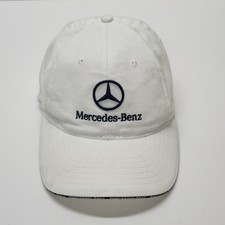 Mercedes-Benz White Baseball Cap Hat Embroidered Logo Watermark Adjustable