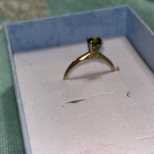 14k Gold Ring With Green Stone