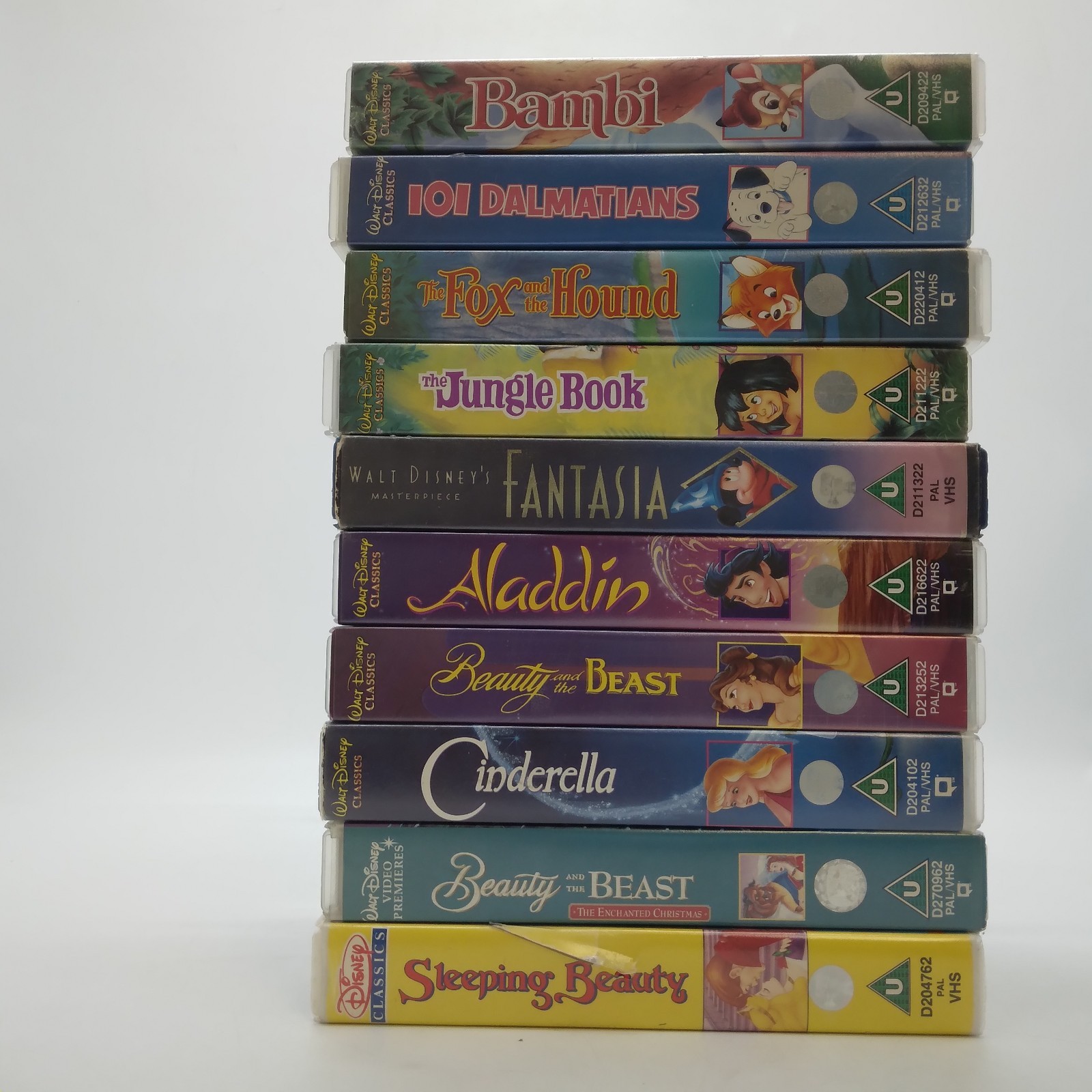 Job Lot VHS Cassettes x10 Disney Classic Fox & Hound, Cinderella, Bambi, Aladdin