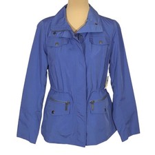 Studio Works Blue Utility Jacket Windbreaker, Petite Medium, NWT