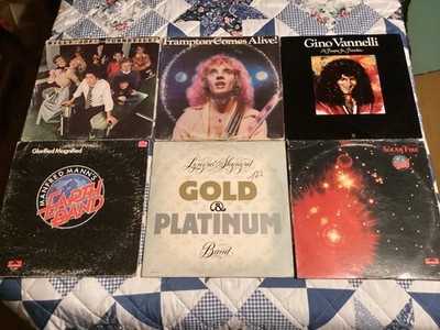 70 s Rock vinyl lot Lynyrd Skynyrd,Frampton,Manfred Mann LP records