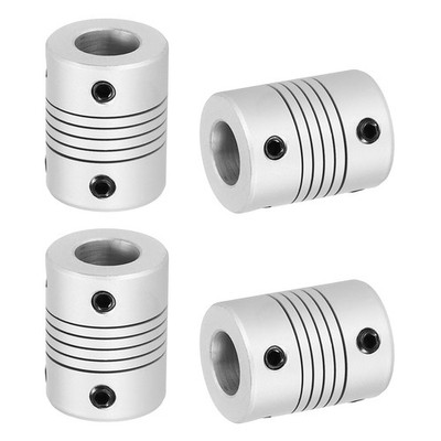 4 Pcs Flexible Couplings 10mm to 10mm Aluminum Joint Connector, D25 x L19mm
