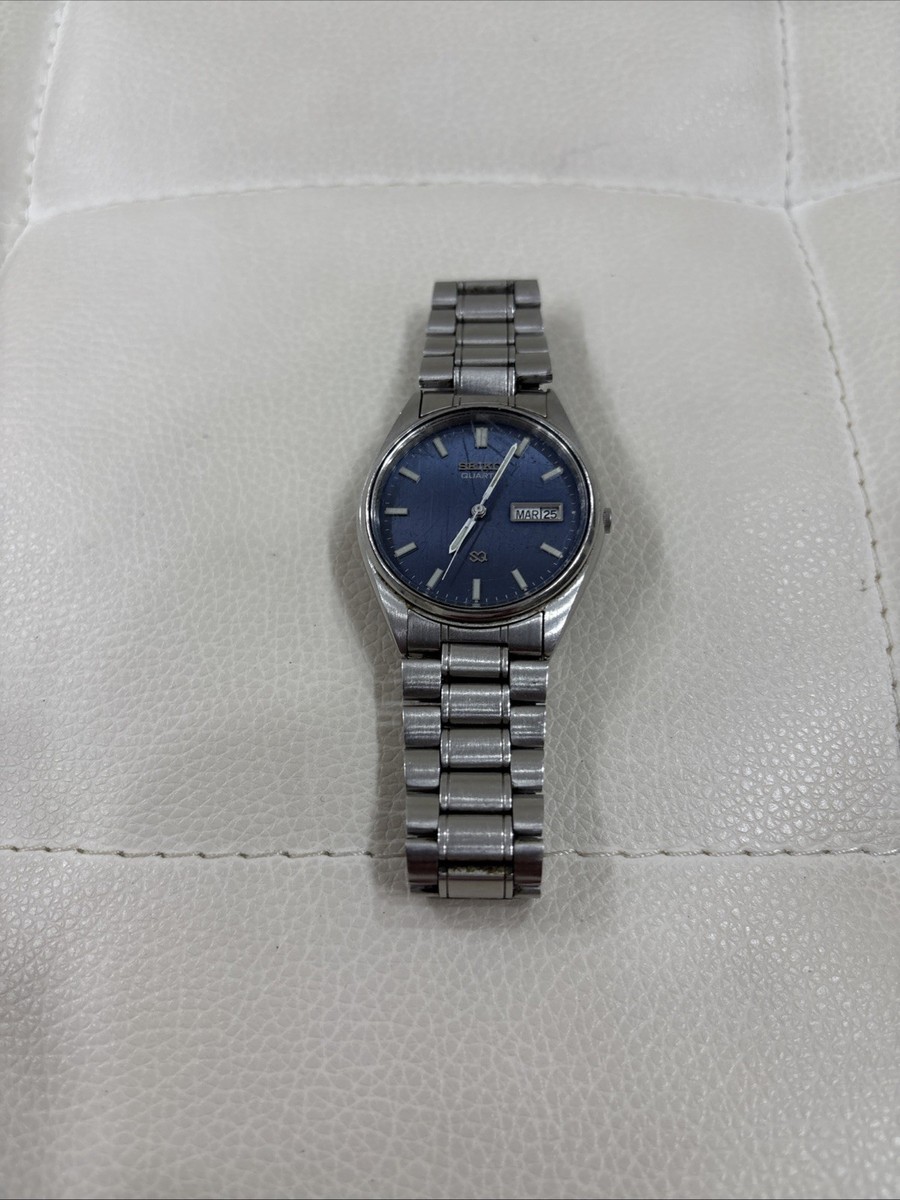Vintage SEIKO SQ 5Y23-8A11 Quartz Blue Navy Dial Watch Japan | eBay