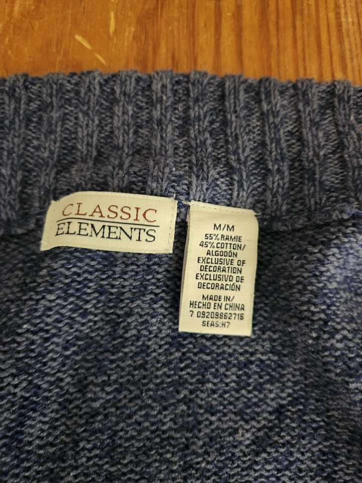 Suéter Clásico Elementos Vintage Invierno Bordado Patchwork Cremallera Completa Mediano Foto 3 de 4