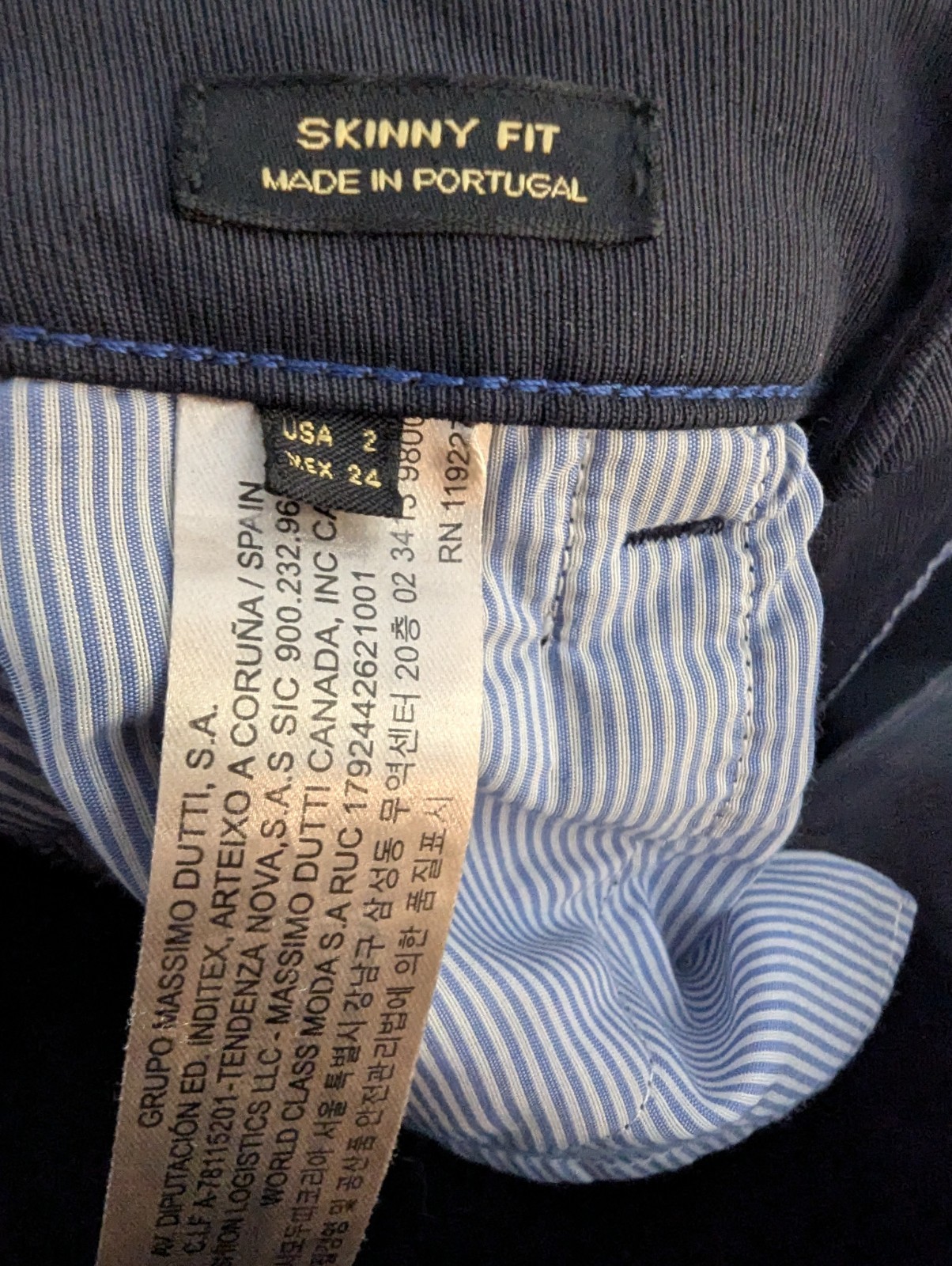Massimo Dutti,Navy Skinny Fit Jean, Size 2 image 3