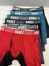 Hanes Moves Boys' Anti-Chafe Long Leg Boxer Brief Underwear, Medium 6 Pair