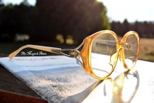 Vintage 1970s CHRISTIAN DIOR Prescription Oversized Yellow Eyeglasses