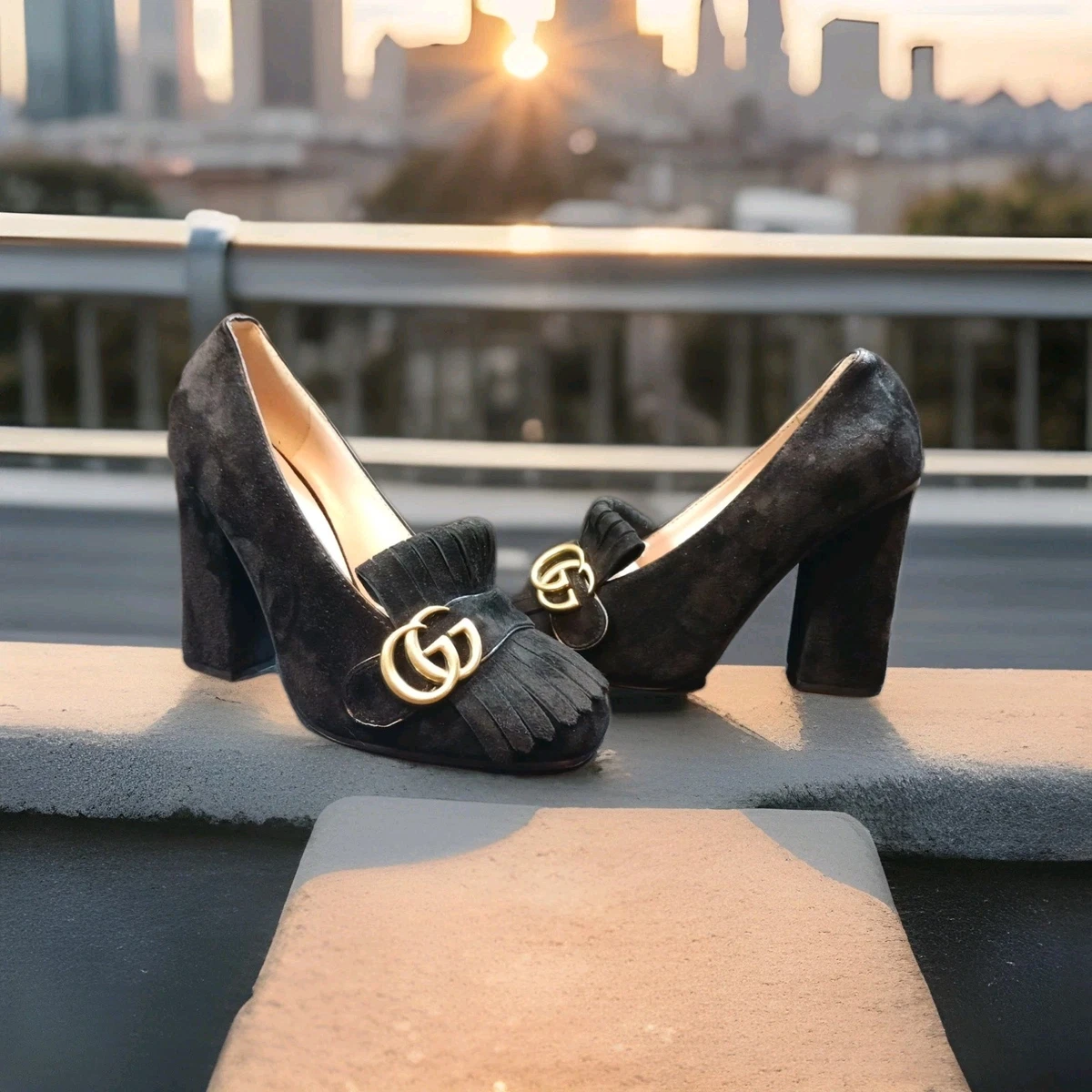 GUCCI ブラックスエード ハイヒール Gucci Pump Suede Upper Heels for Women for sale | eBay