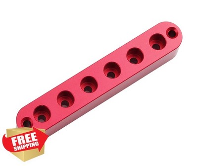Guyker Aluminum Guitar Ferrule Block Red 6 String Thru Body