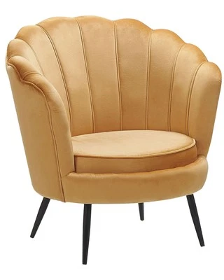 BELIANI Armchair LOVIKKA Velvet Mustard