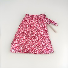 Talbots Floral Pleated A-Line Skirt Size 8 Red White Cotton