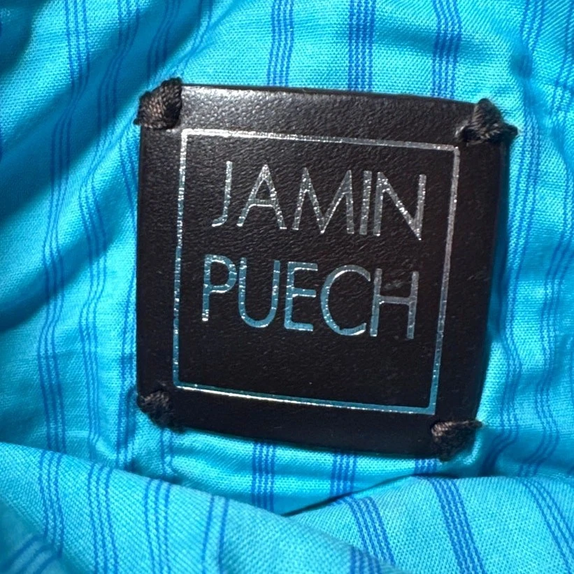 Bolso Clutch Jamin Puech Mini Bolso Cuentas Rafia Tejido Interior Cierre Cremallera Boho Foto 4 de 4