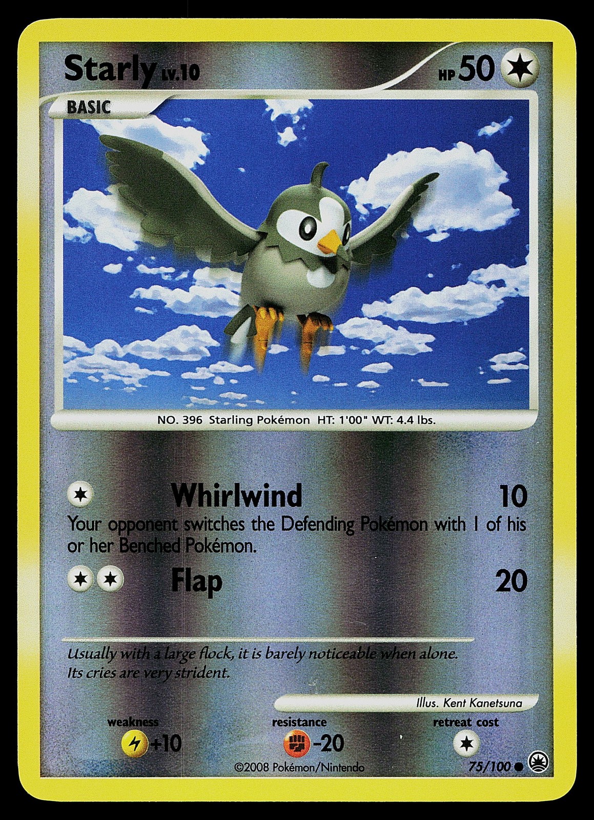 Pokemon Card - Starly Majestic Dawn 75/100 Common Reverse Holo