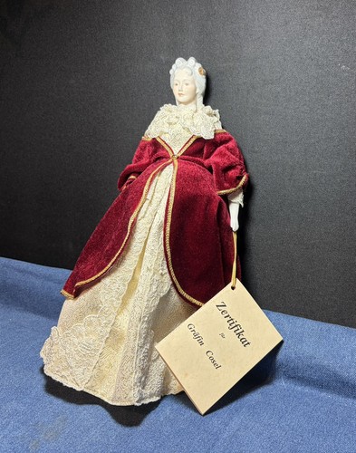 14" German Porecelain Lady with "Zertifikat"