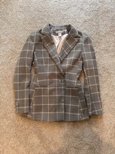 H M Blazer Size 4 Black  Brown Houndstooth Jacket Women  s Coat Business