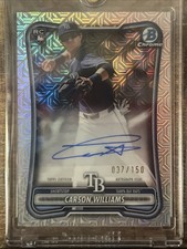 Topps 2025 Bowman Chrome Carson Williams Rays RC Auto Blue /150 BMA-CW