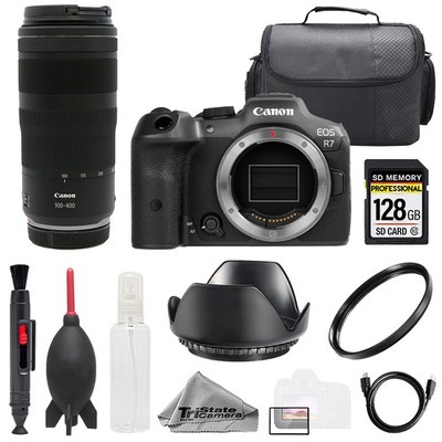 Canon EOS R7 + RF 100-400mm f/5.6-8 IS USM Lens +128GB+Bag+ UV