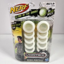 Nerf Vortex Disc Refill Pack 10 Glow In The Dark Discs 2012 Toy Hasbro NEW NOS