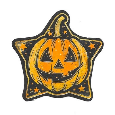 Halloween Star Pumpkin Sticker Jack O Lantern Spooky Vinyl Decal Autumn Journal