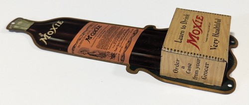 Moxie Soda, Nerve Food Co. Match Holder Lithographed Tin, Original, NM to Mint - Picture 5 of 11