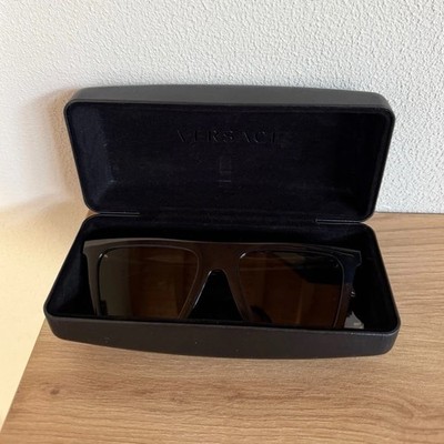 Versace Herren Sonnenbrille rechteckig schwarz, Etui