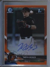 2018 Bowman Draft Chrome Pick Orange Refractor 19/25 Cadyn Grenier Auto 7i2