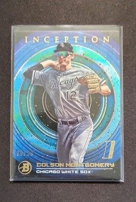 2022 Bowman Inception Colson Montgomery Blue Foil Pattern II #/99 RC #63 Rookie
