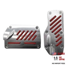 Car Foot Pedal Pads, Brake Accelerator Pedal Cover, Alloy Non-slip 2 PCS Red