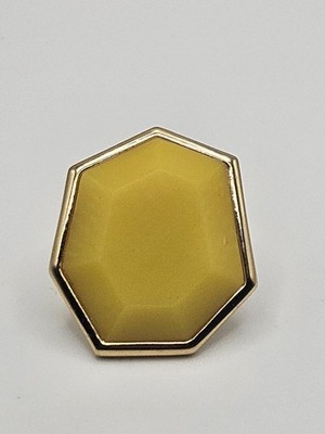 Kate Spade New York Yellow Lucite Plastic Gold Tone Chunky Ring Size 6