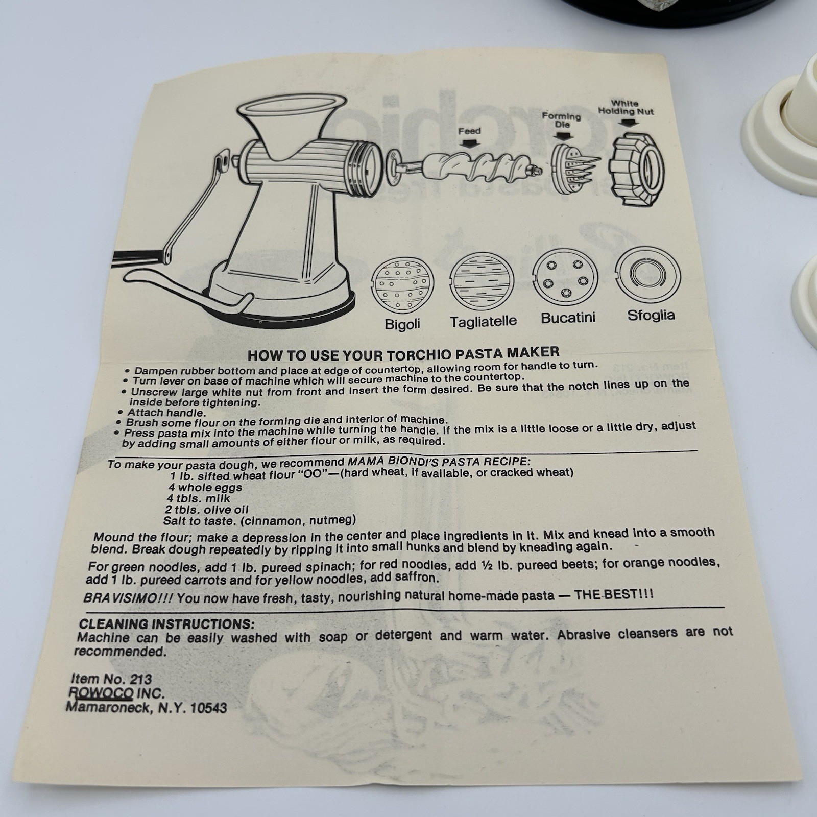 Vintage Pasta Maker Machine Rullinet Torchio Fresca Extruder Italy 213 Complete