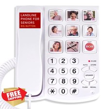 Uvital Big Button Corded Phone for Seniors Loud Ringer Hands-Free