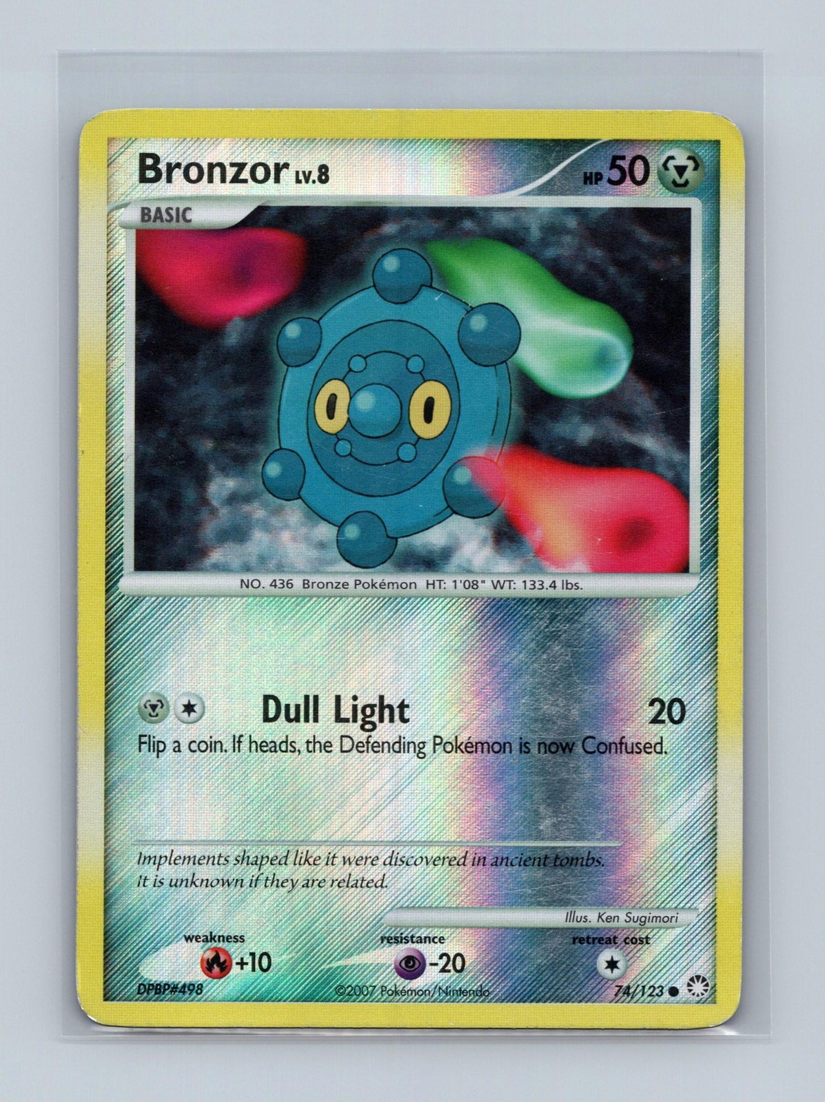 Bronzor 74/123 Common Mysterious Treasures Pokemon Reverse Holo Lightly Played