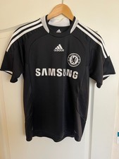 Chelsea FC Adidas Samsung Away Black Jersey 2008-09 Youth L Authentic Vintage