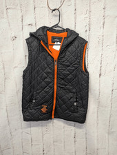 Diesel Quilted Jacket Kids 18-20 Black Puffer Vest Zip Up Jacket Hooded Vest