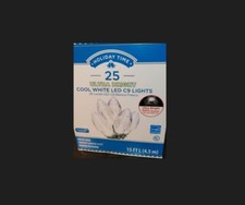 Holiday Time 25 ct Ultra Bright LED Cool White C9 Lights Green Wire 15 FT L