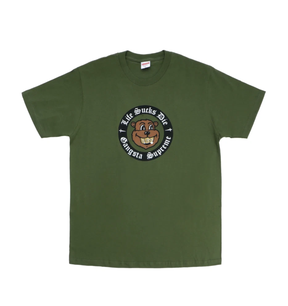 Neuf ! T shirt Supreme F/W 18 Life Sucks Die (olive) grand