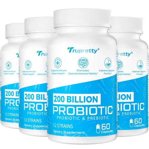 200 Billion Cfus 12 Strains Probiotic with 3 Organic Prebiotics Probiotics fo...