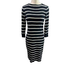 Ralph Lauren Dress Striped Cotton Black White Sz S Nautical Classic Preppy