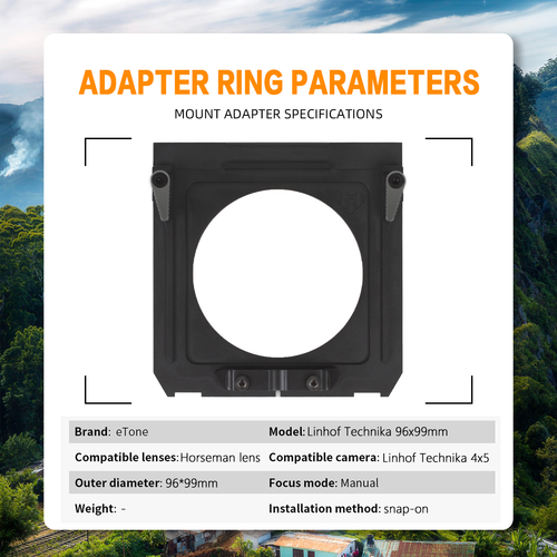 Lens Board Adapter For Linhof Technika 96x99mm To Horseman 45FA 80x80mm Camera - Picture 9 of 12