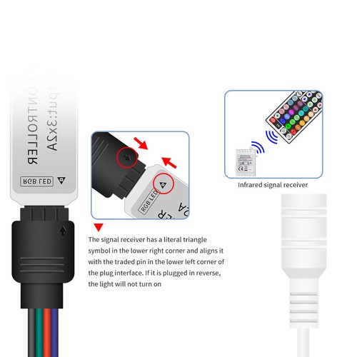 RGB LED Strip Light 5050 SMD DC12V 5m Flexible Ribbon 44Key Contoller 2A Adapter - Picture 7 of 11