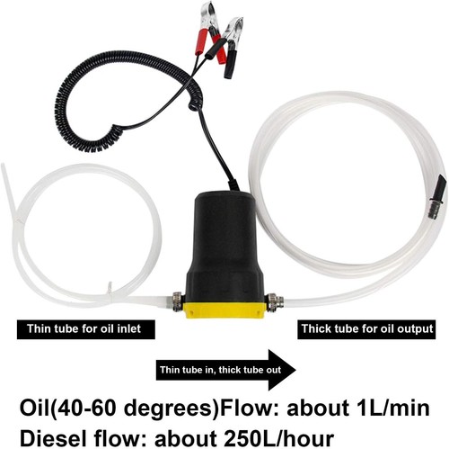12V 60W Oil Change Pump Extractor Oil/Diesel Fluid Pump Transfer Suction Pump - Picture 5 of 6