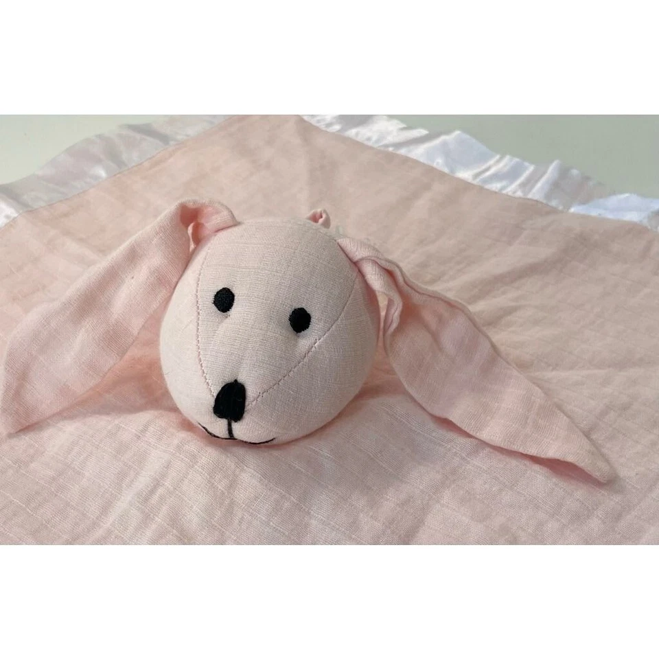 Manta de seguridad Aden + Anais bebé niña rosa Lovey conejito conejo enebro 16"x15" Foto 2 de 4